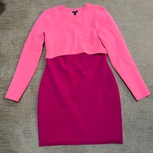 Pink color block dress - Express - size M